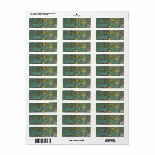 Retouradreslabel: GUSTAV KLIMT: BOERDERIJ GARDEN Etiket (Full Sheet)