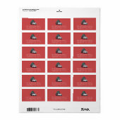 Retouradreslabel | Kerstboomtruck Rood Etiket (Full Sheet)