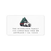 Retouradreslabel | Kerstboomtruck Wit Etiket (Voorkant)