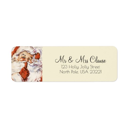 Retouradreslabel Kerstman Etiket (Voorkant)