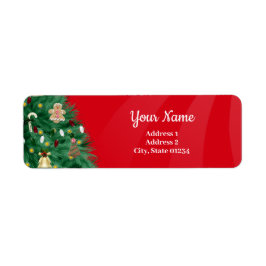 Retouradreslabel - kerststructuur etiket