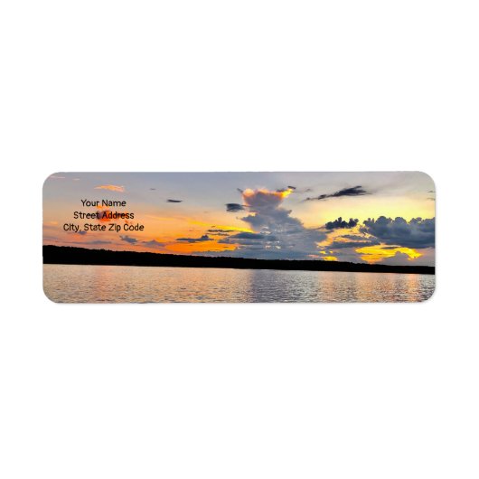 Retouradreslabel Lake Oconee Sunset Design Etiket (Voorkant)