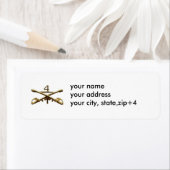 Retouradreslabel met 1/4 Cavalerie insignes Etiket (Insitu)