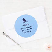 Retouradreslabel met boot ronde sticker (Envelop)