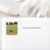 Retouradreslabel met grizzly-beer & cubs etiket (Insitu)