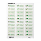 Retouradreslabel met Kolibrie en Klaver Etiket (Full Sheet)