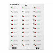 Retouradreslabel met Robijnkolibrie Etiket (Full Sheet)