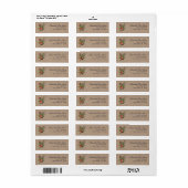 Retouradreslabel met rustieke wilde bloementuin etiket (Full Sheet)