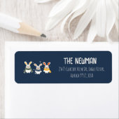 Retouradreslabel met schattig kerstpersonage etiket (Insitu)