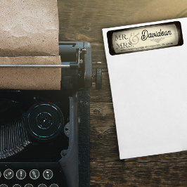 Retouradreslabel met vintage ticket-typografie etiket