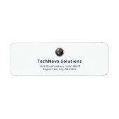 Retouradreslabel met Wereldbol Logo Etiket (Voorkant)