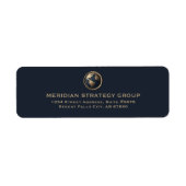 Retouradreslabel met Wereldbol Logo Etiket (Voorkant)