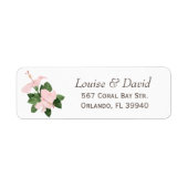 Retouradreslabel met witte Hibiscus Flowers Etiket (Voorkant)