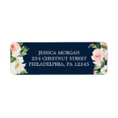 Retouradreslabel Navyblauw Goud Roze Etiket (Voorkant)