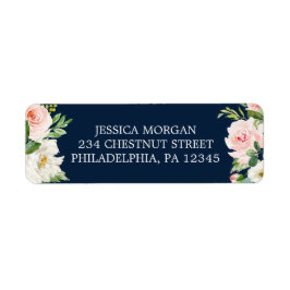 Retouradreslabel Navyblauw Goud Roze Etiket