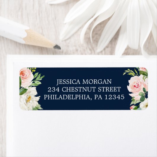Retouradreslabel Navyblauw Goud Rozeachtig Etiket (Insitu)