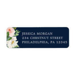 Retouradreslabel Navyblauw Goudroze Etiket