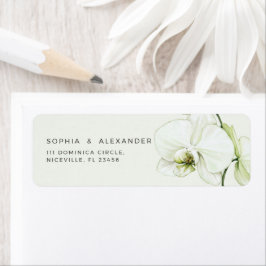 Retouradreslabel Orchidee Huwelijk. Etiket