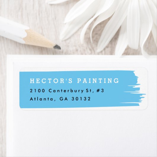 Retouradreslabel penseel penseelstreek etiket (Insitu)