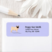 Retouradreslabel - Pug Dog - Lichtblauw Etiket (Insitu)