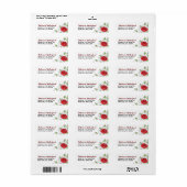 Retouradreslabel - Rode roos met bladeren 2 Etiket (Full Sheet)