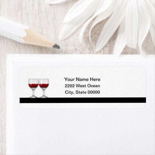 Retouradreslabel rode wijnpartij etiket (Insitu)