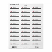 Retouradreslabel rode wijnpartij etiket (Full Sheet)