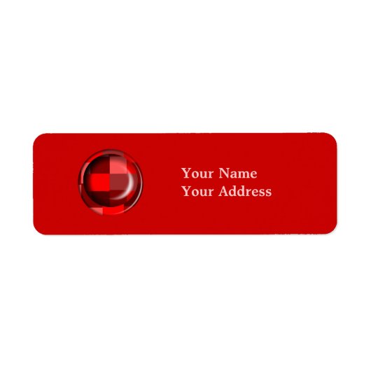 Retouradreslabel rood patroon etiket (Voorkant)