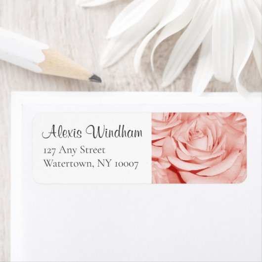 Retouradreslabel Roze Rozen Etiket (Insitu)