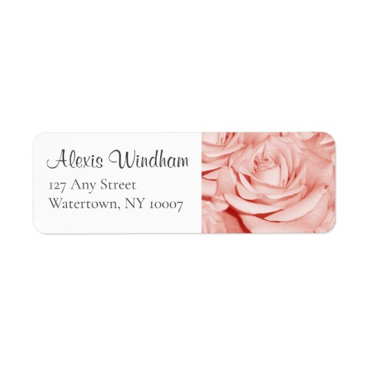 Retouradreslabel Roze Rozen Etiket (Voorkant)