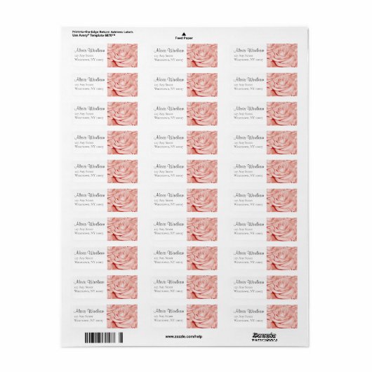 Retouradreslabel Roze Rozen Etiket (Full Sheet)