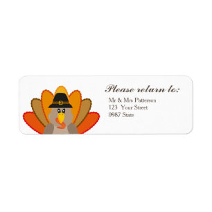 Retouradreslabel Thanksgiving dag Etiket