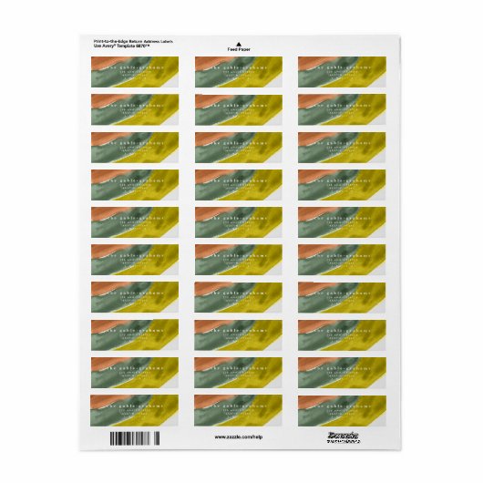 Retouradreslabel van de moderne Waterverf Etiket (Full Sheet)