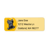 retouradreslabel van Scottie Terrier Etiket (Voorkant)