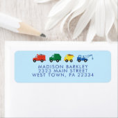 Retouradreslabel van Trucks Boy Cute Kind Etiket (Insitu)