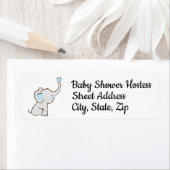 Retouradreslabel voor babyboy shower etiket (Insitu)