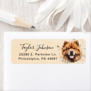 Retouradreslabel voor Chow Chow-hond Etiket