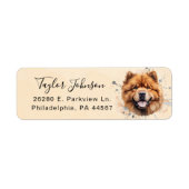Retouradreslabel voor Chow Chow-hond Etiket (Voorkant)