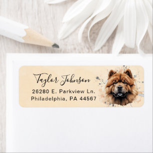 Retouradreslabel voor Chow Chow-hond Etiket