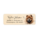 Retouradreslabel voor Chow Chow-hond Etiket (Voorkant)