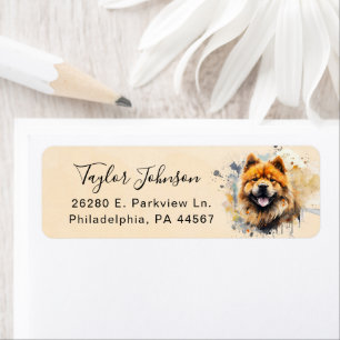 Retouradreslabel voor Chow Chow-hond Etiket