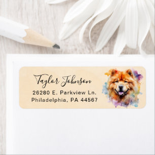 Retouradreslabel voor Chow Chow-hond Etiket