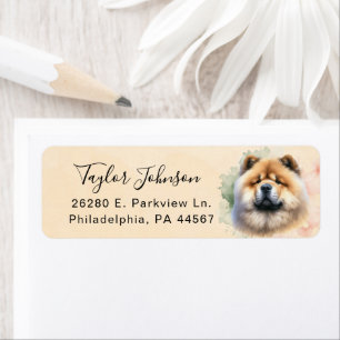 Retouradreslabel voor Chow Chow-hond Etiket