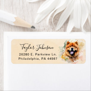 Retouradreslabel voor Chow Chow-hond Etiket
