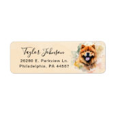 Retouradreslabel voor Chow Chow-hond Etiket (Voorkant)