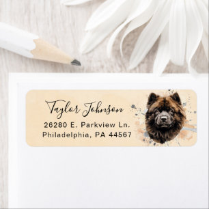 Retouradreslabel voor Chow Chow-hond Etiket