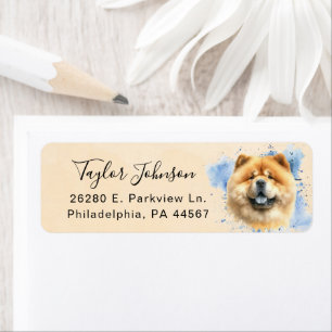 Retouradreslabel voor Chow Chow-hond Etiket