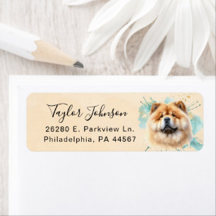 Retouradreslabel voor Chow Chow-hond Etiket