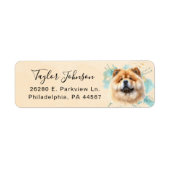 Retouradreslabel voor Chow Chow-hond Etiket (Voorkant)