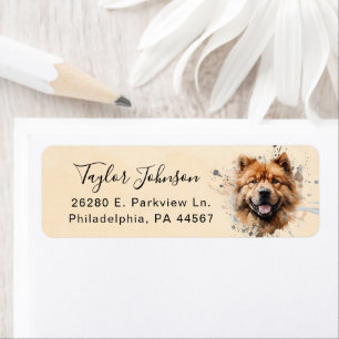 Retouradreslabel voor Chow Chow-hond Etiket